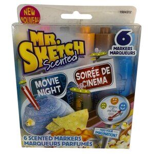WORK/SMELL GREAT Mr. Sketch "Movie Night" 6 Scented Markers Food Scents 2015 NOS